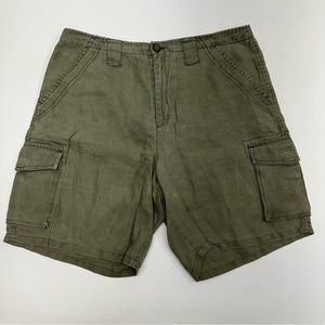 Esprit Women’s Linen Olive Green High Rise Outdoor Shorts Size 11